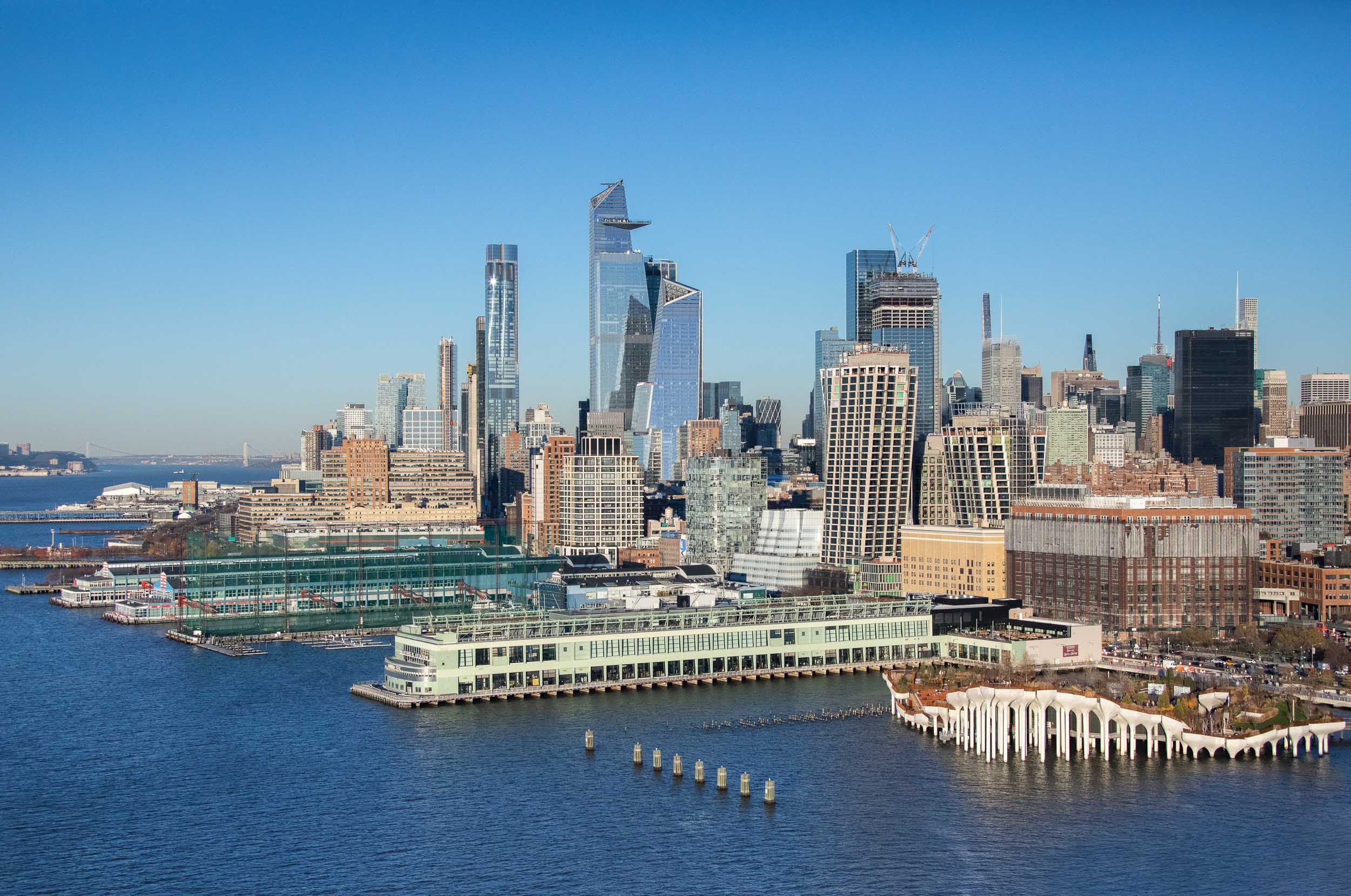 Areal Photo of Google Pier 57 and NYC SW Waterfront