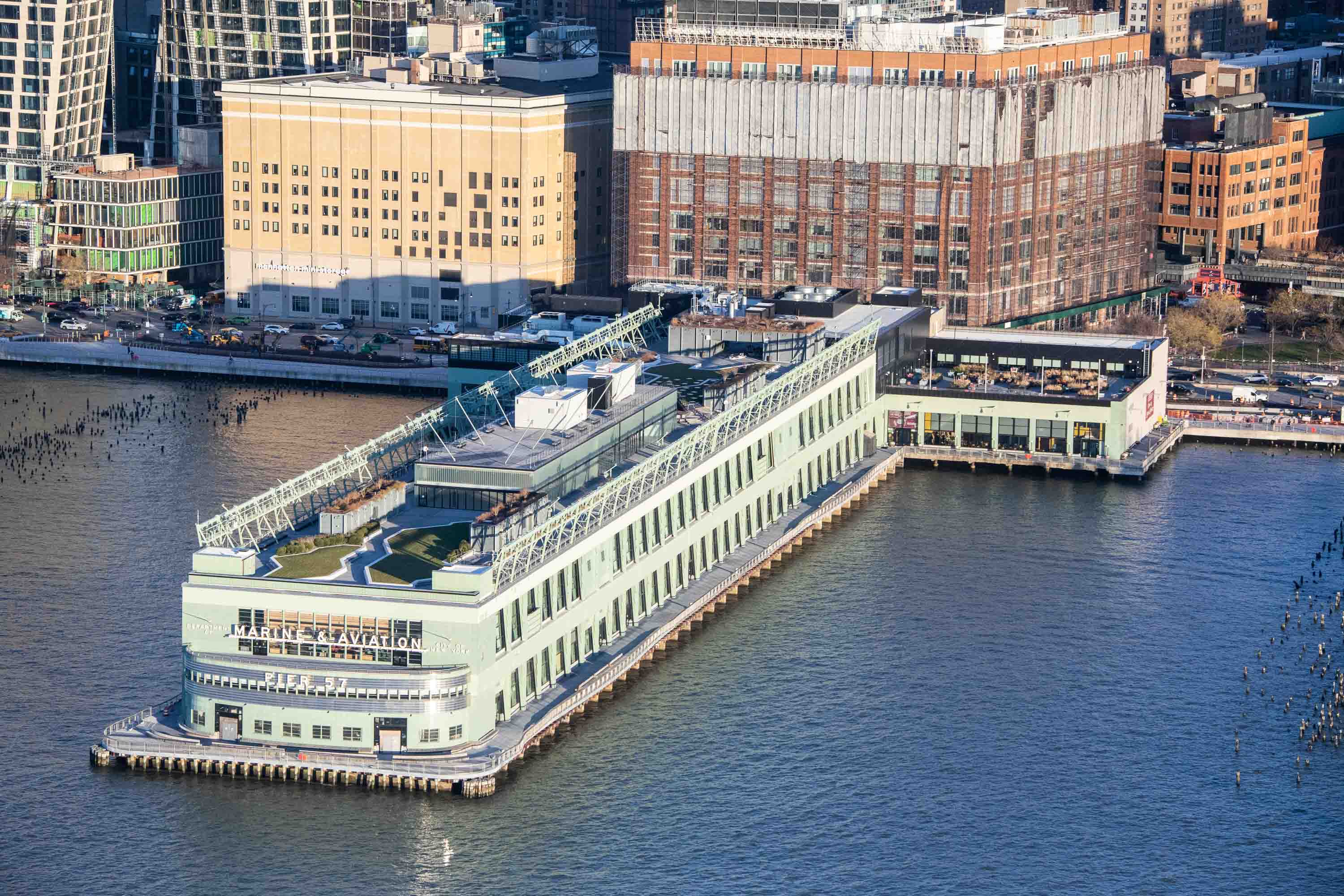 Areal Photo of Pier 57 and NYC SW Waterfront